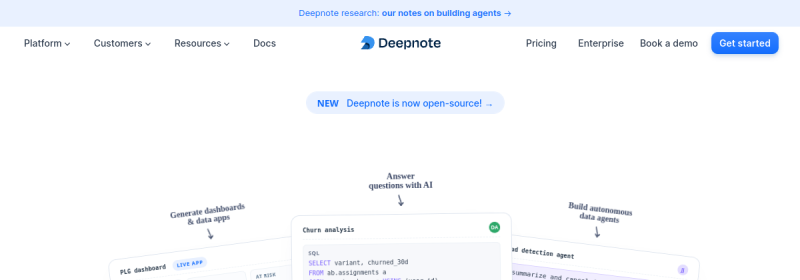 Deepnote 网站截图
