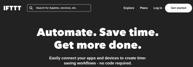 IFTTT 网站截图