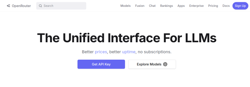 OpenRouter 网站截图