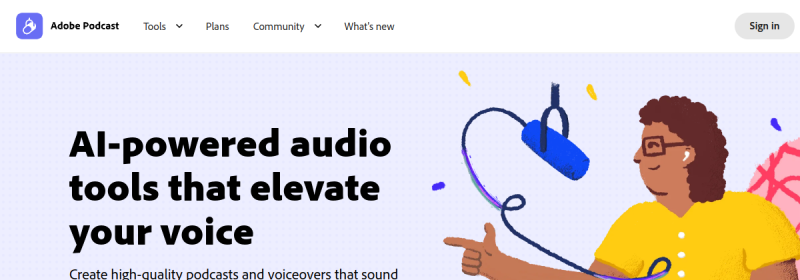 Adobe Podcast 网站截图