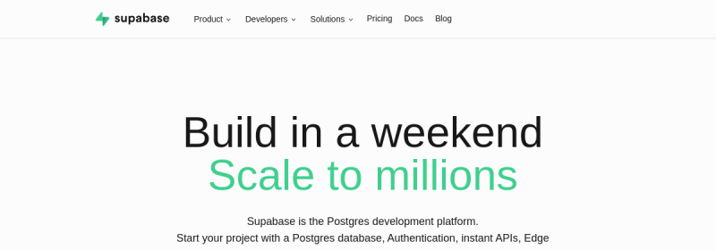 Supabase 网站截图