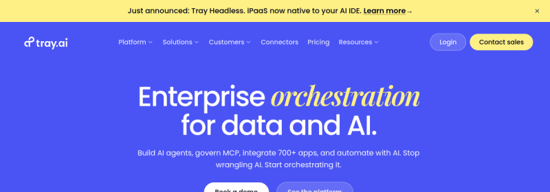 Tray.io 网站截图