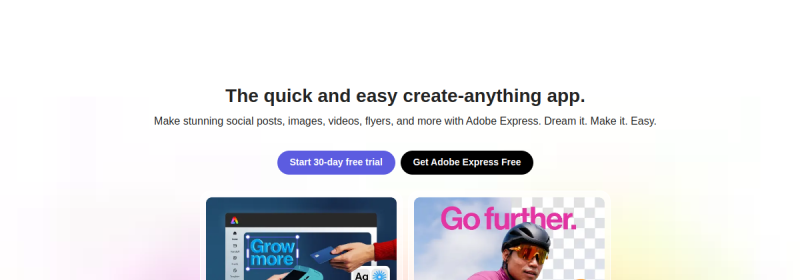 Adobe Express 网站截图