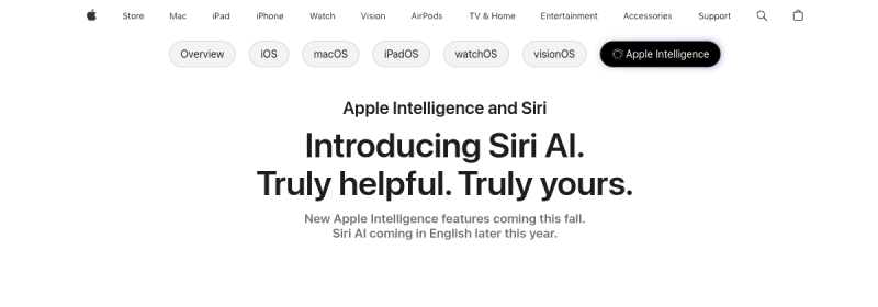 Apple Intelligence 网站截图