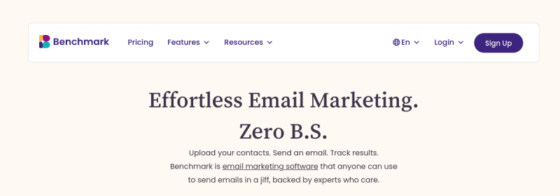Benchmark Email 网站截图