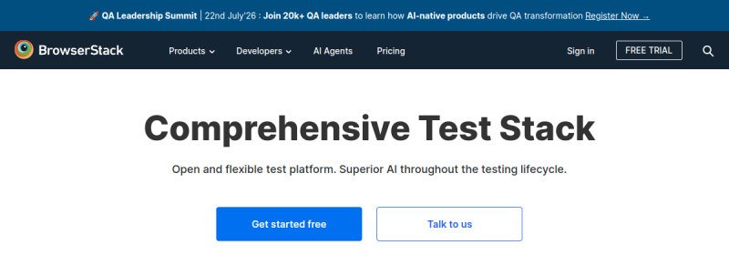 BrowserStack 网站截图