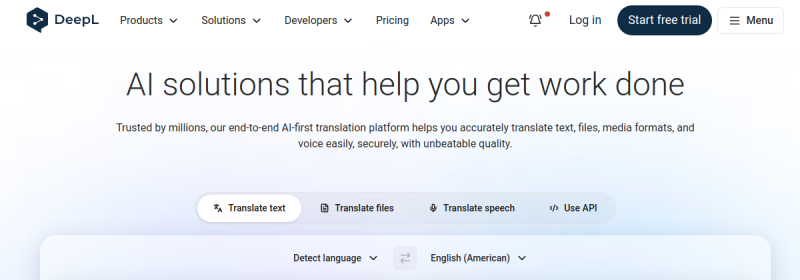 DeepL 网站截图