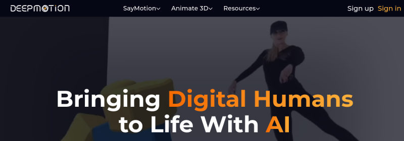 DeepMotion 网站截图