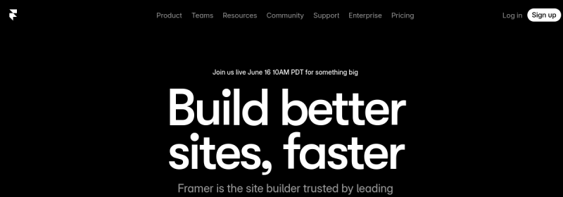 Framer X AI 网站截图