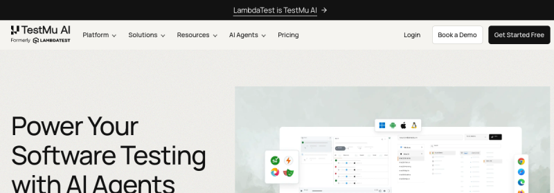 LambdaTest 网站截图