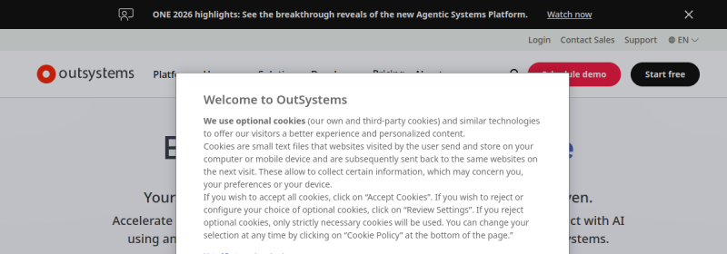 OutSystems 网站截图