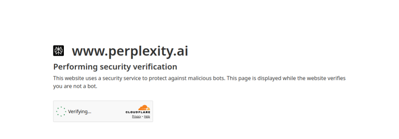 Perplexity AI 网站截图
