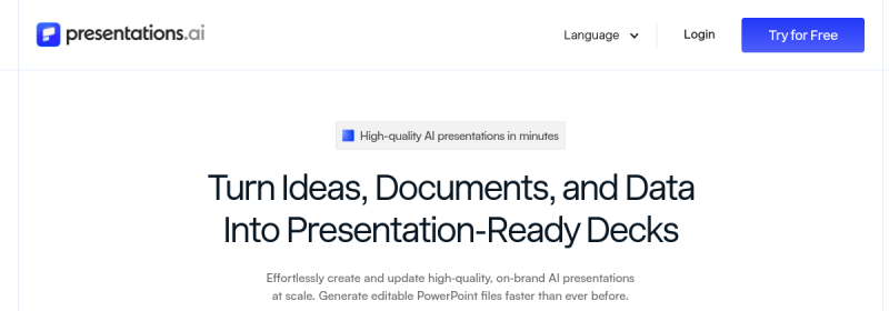 Presentations.AI 网站截图