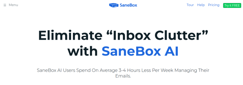 Sanebox 网站截图
