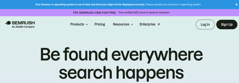 Semrush 网站截图