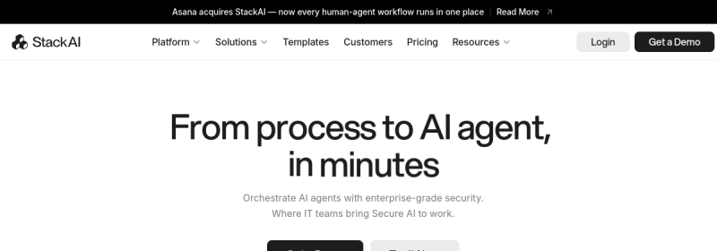 Stack AI 网站截图