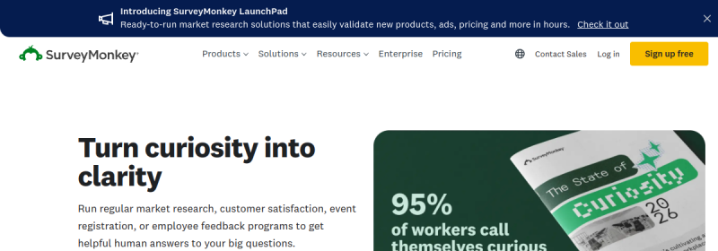 SurveyMonkey 网站截图