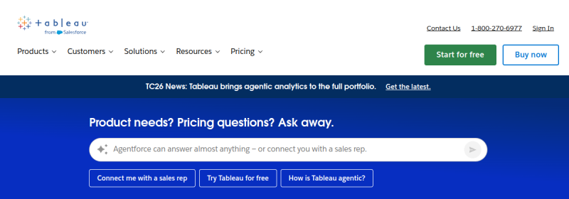 Tableau 网站截图