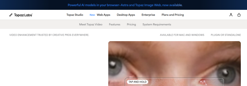 Topaz Video AI 网站截图