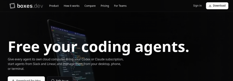 Boxes.dev website