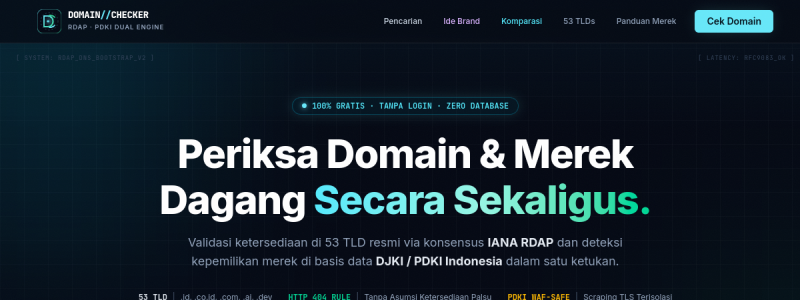 Domain Checker — RDAP · PDKI Dual Engine