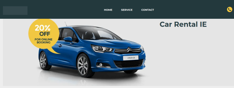 Website Thumbnail: Car Rental IE