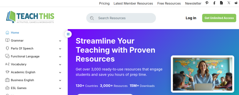 Teach-This ESL – website screenshot