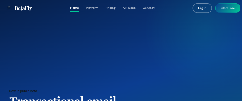 Website screenshot of bejafly.com