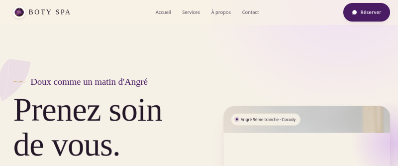 Aperçu du site Boty Spa