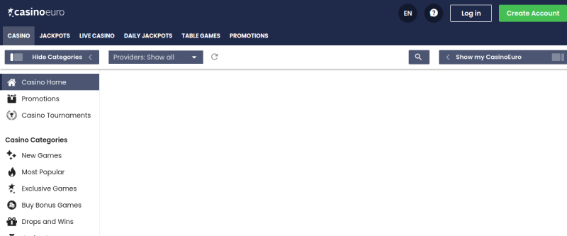 Casino Euro Homepage