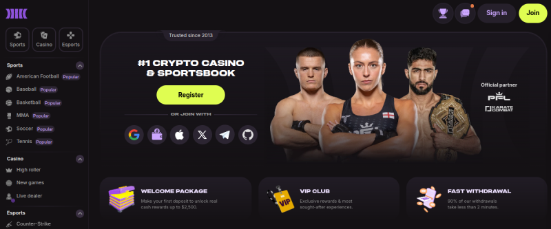Cloudbet Homepage