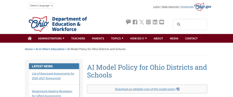 Ohio Model AI Policy