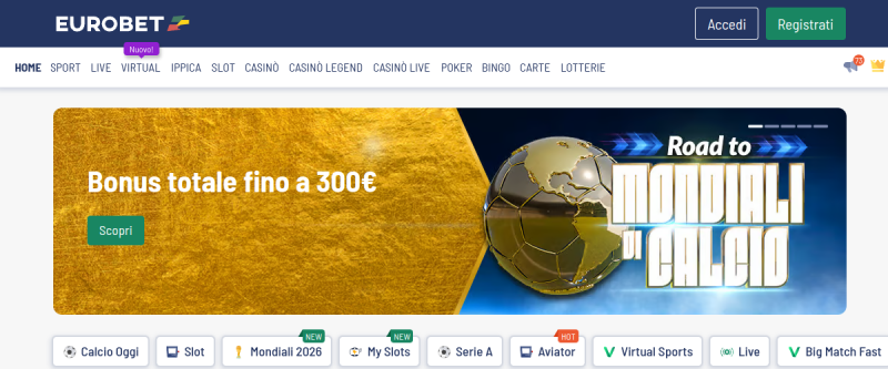 Eurobet Casino Homepage