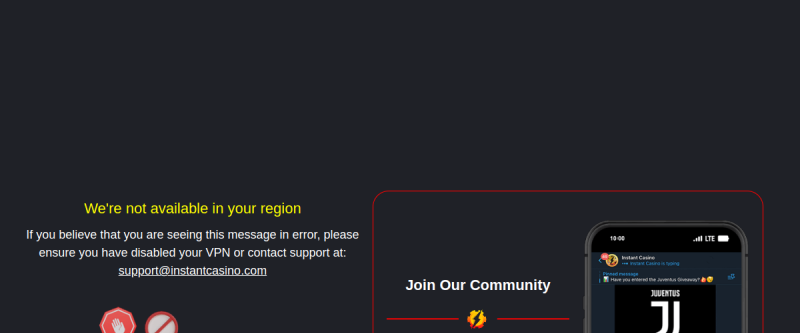 Instant Casino Homepage