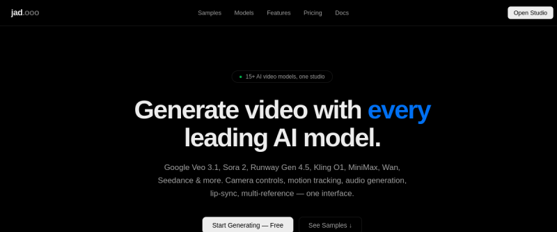 Website screenshot of jad.ooo