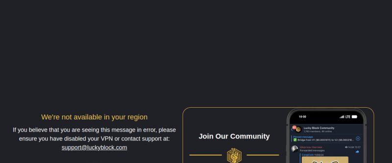 Lucky Block Casino Homepage