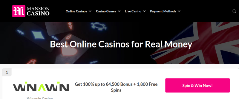 Mansion Casino Homepage