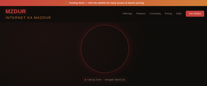 Website screenshot of mzdur.com