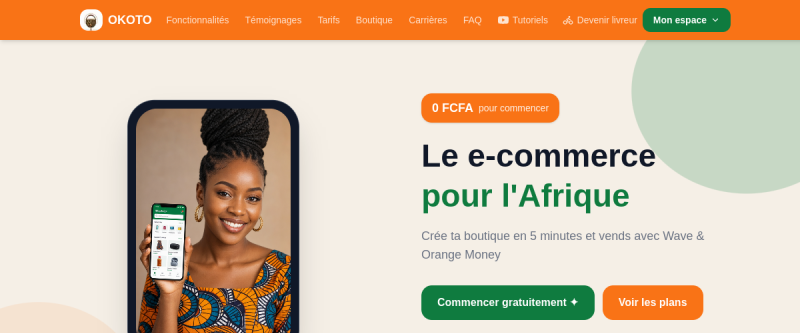 Aperçu du site Okoto