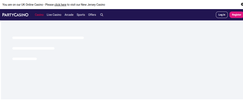 PartyCasino Homepage