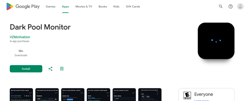 Dark Pool Monitor screenshot