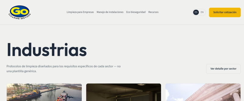 Go Clean website preview