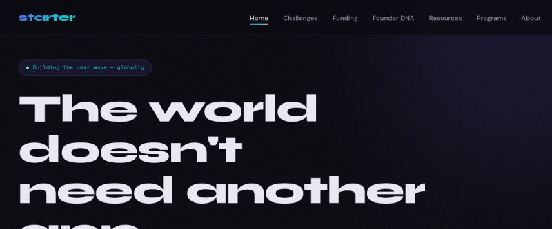 Website screenshot of starter-upper.com