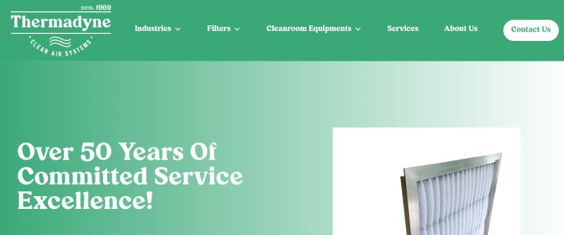 Website screenshot of thermadyne.in