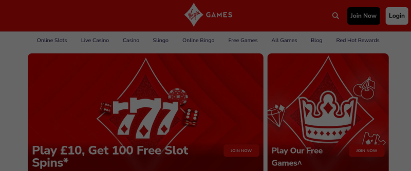Virgin Games Casino Homepage