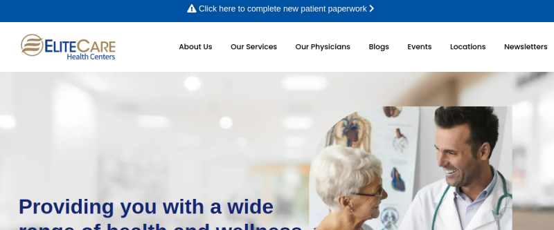 Elite Care HC website screenshot