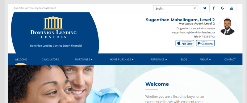 Website screenshot of Professional Mortgage Agent Supporting CHIP Reverse Mortgage Solutions in Mississauga