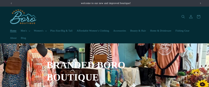 Website screenshot of Branded Boro Boutique