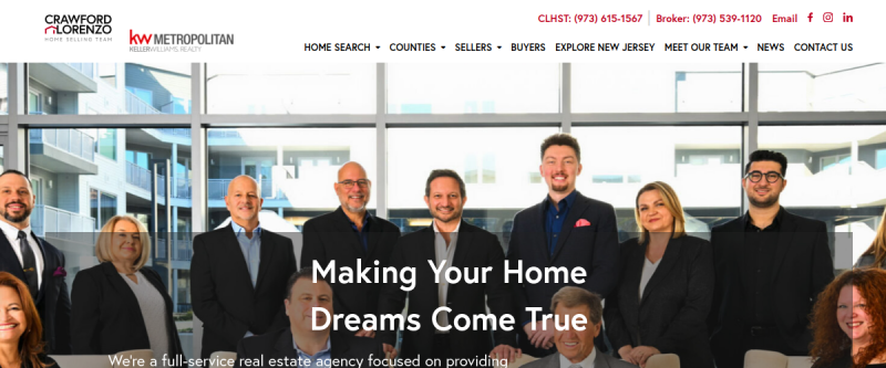 Website screenshot of Crawford Lorenzo Home Selling Team