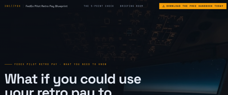 FedEx Pilot Retropay website preview